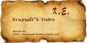 Krajnyák Endre névjegykártya